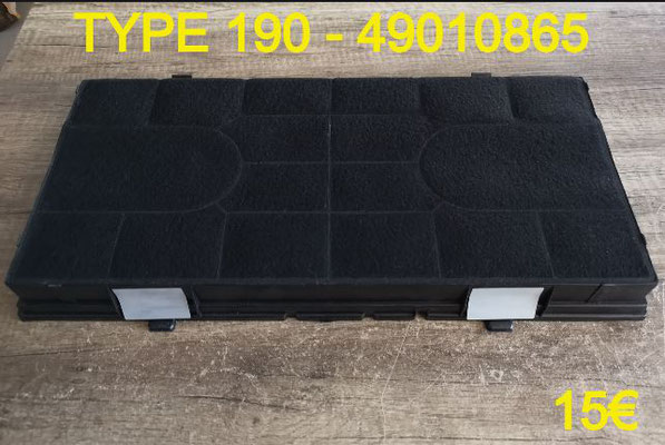 FILTRE DE HOTTE : TYPE 190 - 49010865