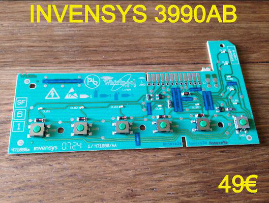 CARTE DE COMMANDE LAVE-LINGE : INVENSYS 3990AB