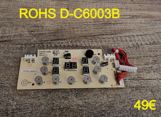 CARTE CLAVIER PLAQUE VITROCÉRAMIQUE : ROHS D-C6003B