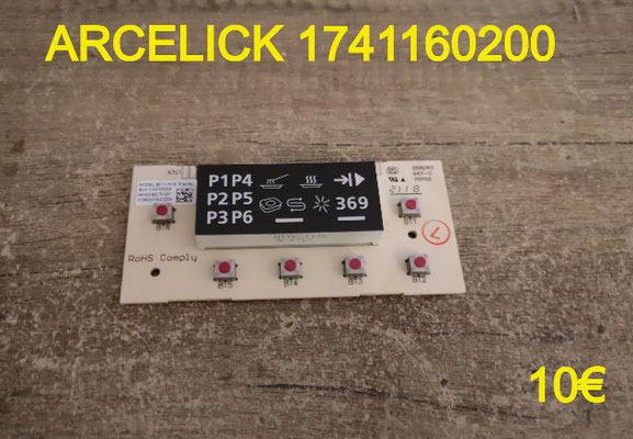 CARTE DE COMMANDE LAVE-VAISSELLE : ARCELICK 1741160200