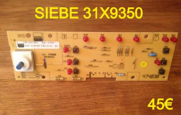 CARTE DE COMMANDE LAVE-VAISSELLE : SIEBE 31X9350 