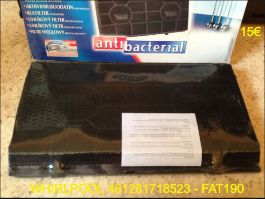 FILTRE DE HOTTE : WHIRLPOOL 481281718523 - FAT190