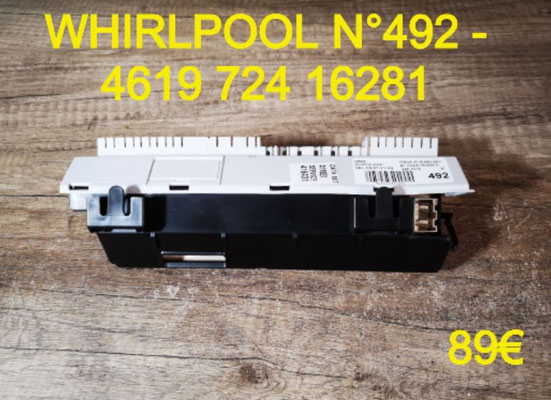 CARTE DE PUISSANCE LAVE-VAISSELLE : WHIRLPOOL N°492 - 461972416281