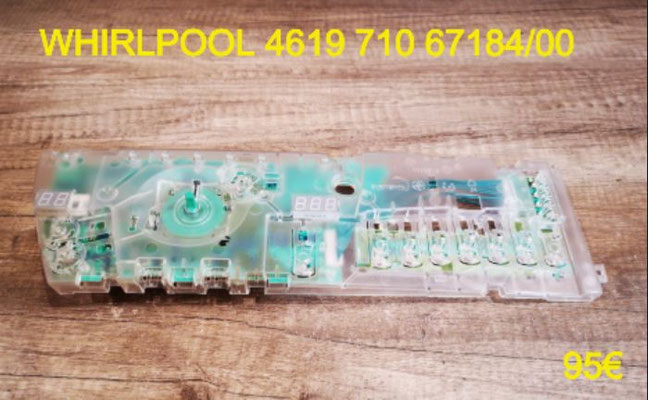 CARTE DE COMMANDE LAVE-LINGE : WHIRLPOOL 461971067184