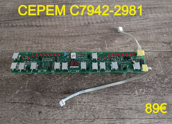 CARTE CLAVIER PLAQUE VITROCÉRAMIQUE : CEPEM C7942-2981