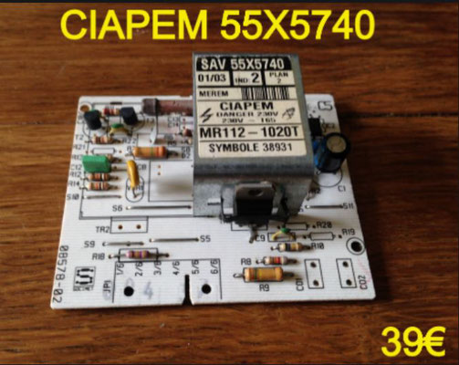 CARTE DE PUISSANCE LAVE-LINGE : CIAPEM 55X5740