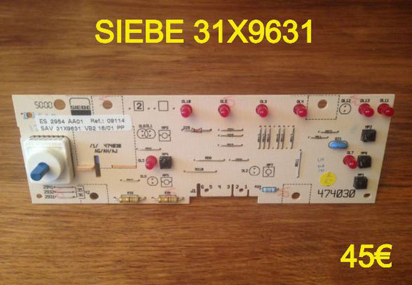 CARTE DE COMMANDE LAVE-VAISSELLE : SIEBE 31X9631