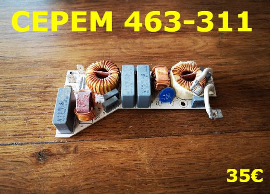 CARTE FILTRE PLAQUE VITROCÉRAMIQUE : CEPEM 463-311