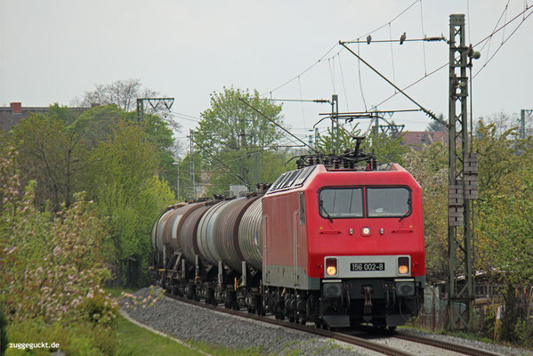 156 002 im Einsatz für EBS am 30. April 2021 in Hanau Hbf.