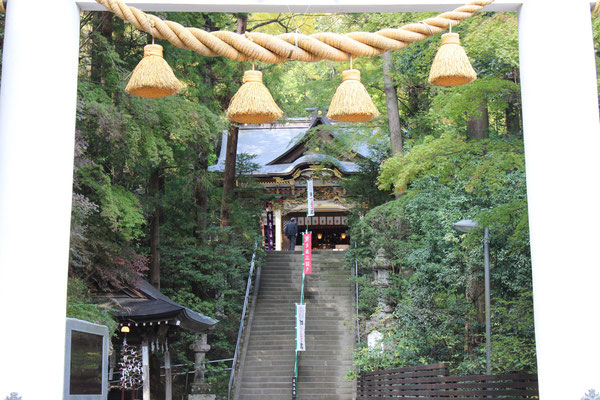 Geschmücktes Torii vor dem Schrein Hodosan