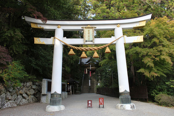 Geschmücktes Torii vor dem Schrein Hodosan