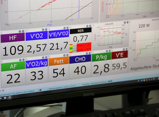 Mehrdimensionale Analyse aller wichtigen Belastungsparameter: Kreislaufsystem, Atmung und Stoffwechsel