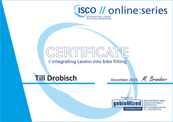 Leomo Zertifikat (integrating Leomo into bike fitting)