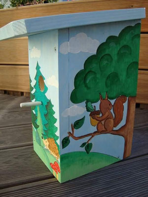 Nistkasten handbemalt Wald