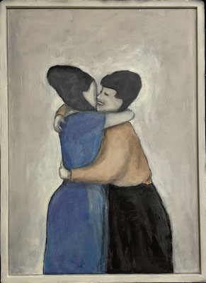 Eins/1, 2024, Acryl, Kohle auf Leinwand (50 x 70 cm)