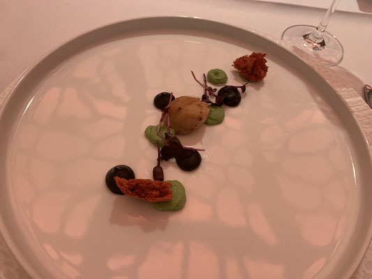 Jakobsmuschel mit Erbsenpürree