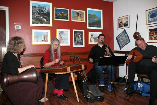 Karpouzi Trio with guest percussionist Batja Bell.