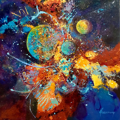 Bubbles  Acrylique sur toile   50x50