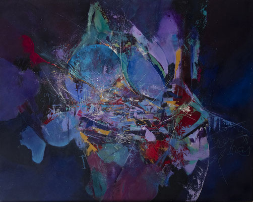 Blue bell   Acrylique sur toile. 100x80