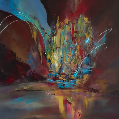 Premier juillet.  Acrylique sur toile   100x100
