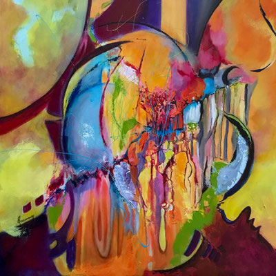 Entre-deux   Acrylique sur toile   80x80