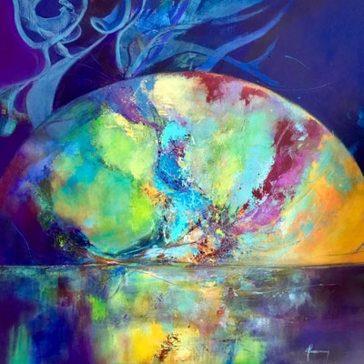 Et le jour fût   Acrylique sur toile   100x100