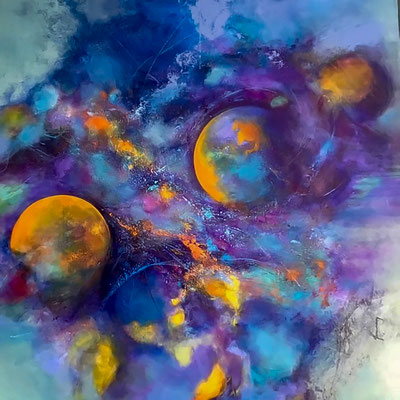 Jonglerie   Acrylique sur toile   100X100    