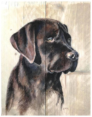 acrylverf op houten paneel