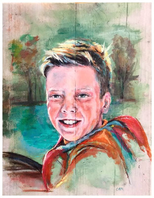 acrylverf op houten paneel