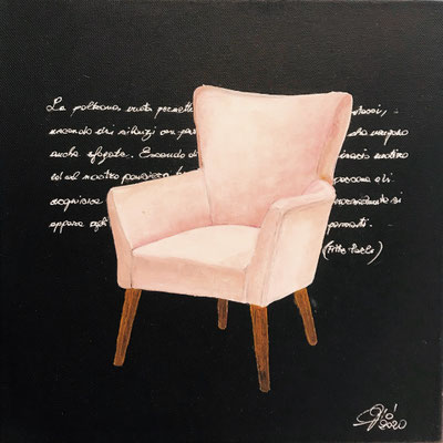 La poltrona vuota (olio e acrilico - 30x30 - 2020) La poltrona vuota permette di ricominciare ad essere se stessi, uscendo dai silenzi con pensieri ed emozioni nascoste che vengono anche sfogate. Questa tecnica permette di uscire dal silenzio rimuginativo