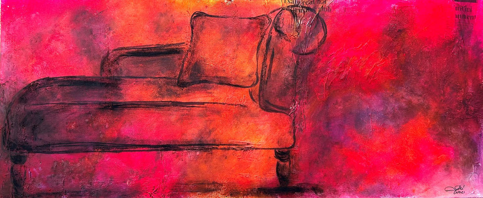 L'indistinto (120x50 - 2021) Rilassati, raccogliti, allontana da te ogni altro pensiero. Lascia che il mondo che ti circonda sfumi nell’indistinto. (Italo Calvino)