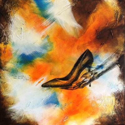 Tentazione peccaminosa - Tentazione (tecnica mista - 80x80 - 2025)