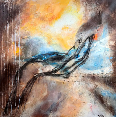 Vola (Dona a chi ami: ali per volare, radici per tornare e motivi per rimanere) - 80x80 - 2019 COLLEZIONE PRIVATA