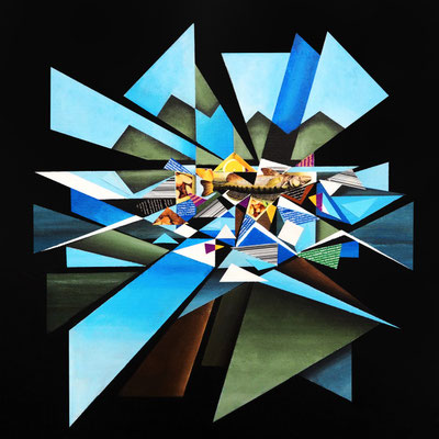 "Zanders Ende" , Acryl/ mixed media auf Leinwand, 50x50cm