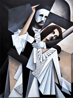 "Das Phantom und die Traurigkeit", Acryl auf Leinwand, 80x60cm