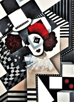 "Verluste", Acryl auf Holz/Keilrahmen, spezielles Rahmenformat, ca. 80x60cm