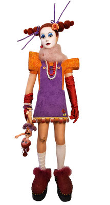 "Sabine", Objekt aus Schaufensterfigur/Gips/Stoff ca. 150cm hoch