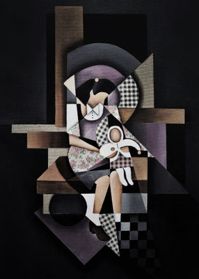"Käthe und Angelika",  Acryl auf Leinwand /mixed media, 70x50cm, nominiert für den Albert-Haueisen-Kunstpreis 2022