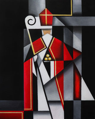 "Nikolaus",  Acryl auf Leinwand, 50x40cm, 1. Preis Sankt-Nikolaus-Kunstpreis Elzach 2021