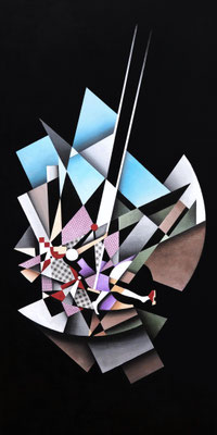 "Gertrud auf der Schaukel" Acryl auf Leinwand/ mixed media, 100x50cm