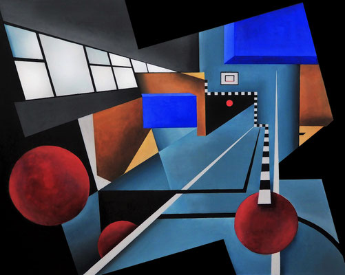 "Pflicht oder Freude", Acryl auf Leinwand, 80x100cm