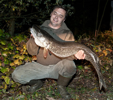 Michael aus St.Marienkirchen/H fängt 110cm Hecht am Attersee