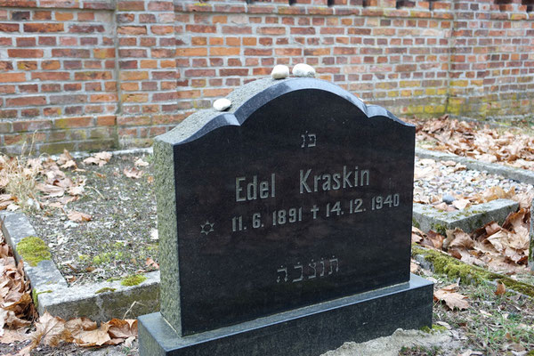 Am 14.12.1940 wurde der Kaufmann Edel Kraskin als Letzter auf dem Jüdischen Friedhof in Stendal begraben.