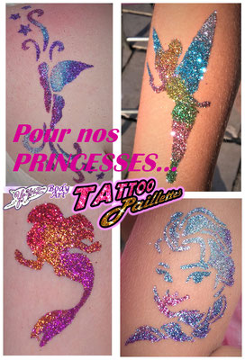 Tatouage éphémère paillettes _ tattoo temporaire pailleté _ YaYa'Z Body Art / Vendée / yayaz-bodyart.fr 