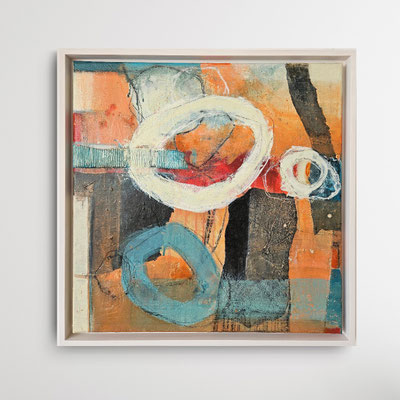 Acryl/Mixed Media auf Leinwand, 50 x 50 cm, Schattenfugenrahmen 
