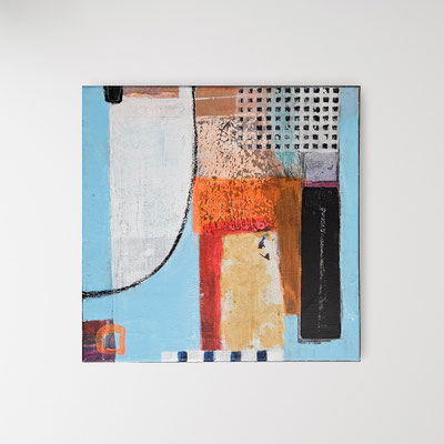 Abgrenzungen, Acryl / Mixed Media auf 3D-Keilrahmen, 60 x 60 cm, 2026