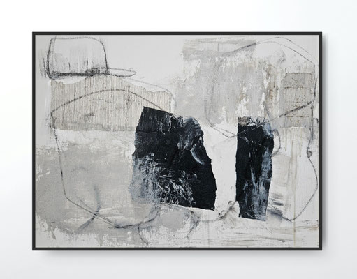 Acryl/Mixed Media auf Leinwand, 60 x 80 cm, Schattenfugenrahmen 
