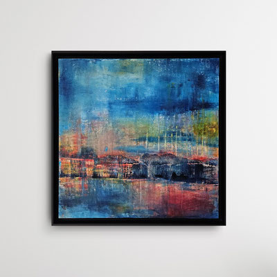 Öl auf Malkarton, 40 x 40 cm, Schattenfugenrahmen 