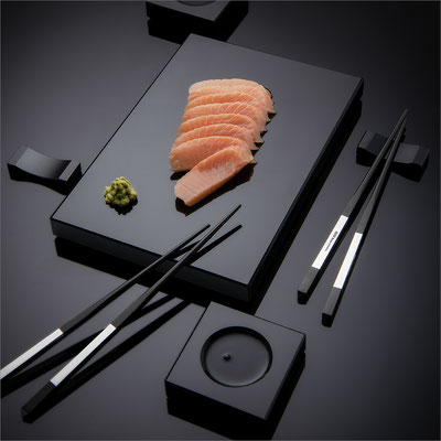 Sushi-Set von Black Glass mit Balik Filet von Prunier