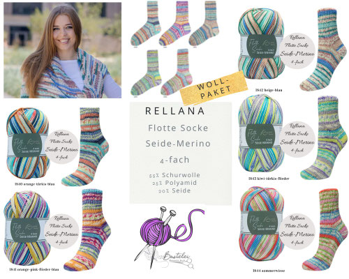 Wollpaket Rellana Flotte Socke Seide-Merino